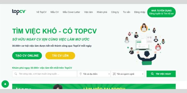 Trang web tạo CV TopCV